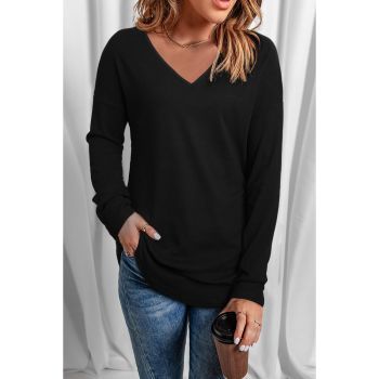 Azura Exchange V Neck Long Sleeve Knit Top - M