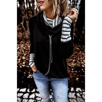 Azura Exchange High Neck Striped Sweatshirt - M