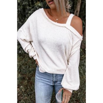 Azura Exchange Asymmetric Dew Shoulder Long Sleeve Top - S