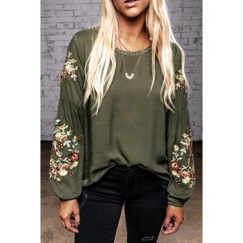 Azura Exchange Embroidered Long Sleeve Top - L