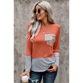 Azura Exchange Pocket Sequins Long Sleeve Top - M