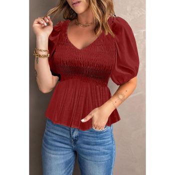 Azura Exchange Puff Sleeve Smocked Top - 2XL