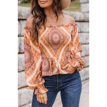 Azura Exchange Ruffled Smocked Off Shoulder Blouse - 2XL