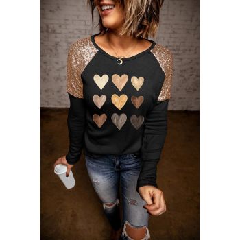 Azura Exchange Sequin Patchwork Long Sleeve Top - XL