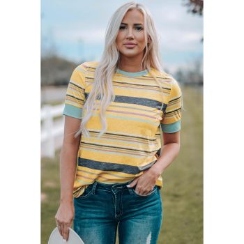 Azura Exchange Luxury Striped Crew Neck T-Shirt - S