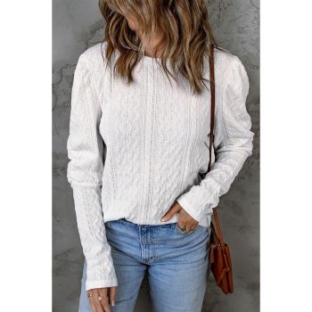 Azura Exchange Puffy Sleeve Textured Knit Top - XL