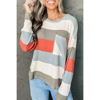 Azura Exchange Ribbed Knit Top with Pocket - 2XL