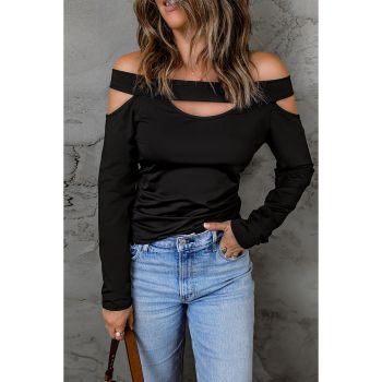 Azura Exchange Hollow-out Off-the-shoulder Top - L