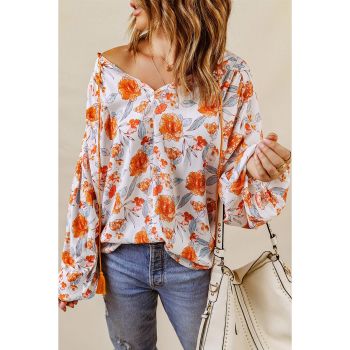 Azura Exchange Floral Print Dolman Blouse - L