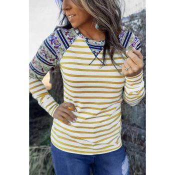 Azura Exchange Striped Cartoon Graphic Raglan Sleeve Blouse - L