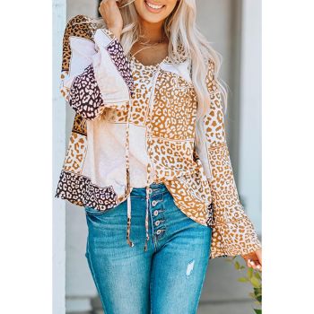 Azura Exchange Leopard Ribbon Tie Blouse - S