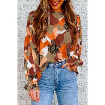 Azura Exchange Printed Long Sleeve Blouse - 2XL