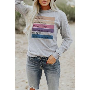 Azura Exchange Positive Words Print Long Sleeve Top - S