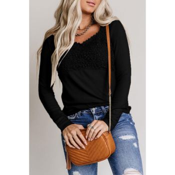 Azura Exchange Lace Crochet V Neck Top - XL