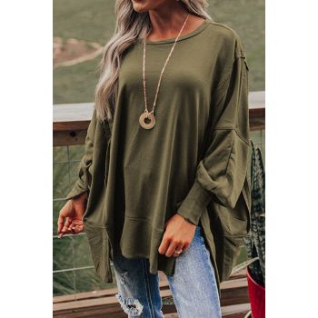 Azura Exchange Oversized Patchwork Drop Shoulder Top - M