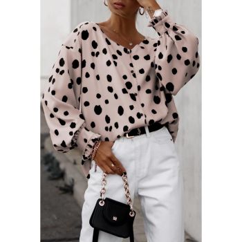 Azura Exchange Oversize Puff Sleeve Blouse with Button Frill Cuffs - M