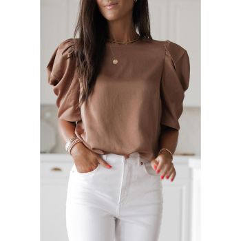 Azura Exchange Puff Sleeve Crew Neck Top - L