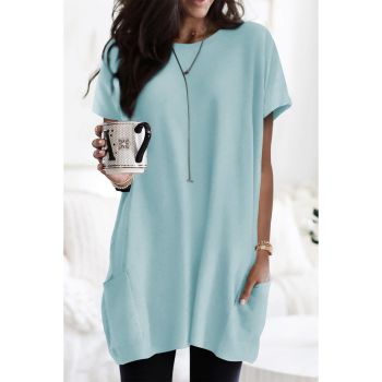 Azura Exchange Side Pockets Short Sleeve Tunic Top - L