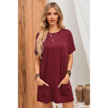 Azura Exchange Short Sleeve Tunic Top with Side Pockets - S