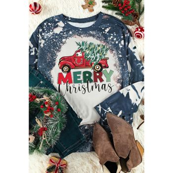 Azura Exchange MERRY Christmas Bleached Long Sleeve Top - M