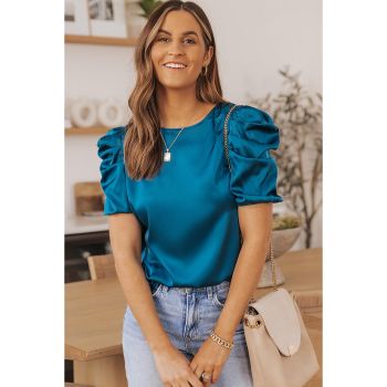 Azura Exchange Puff Sleeve Satin Blouse - L