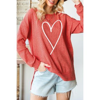 Azura Exchange Waffle Knit High Low Long Sleeve Top - 2XL