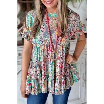 Azura Exchange Ruffle Sleeve Babydoll Top - M