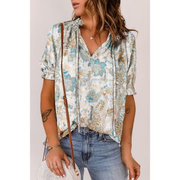 Azura Exchange Paisley Pattern Print Blouse - S