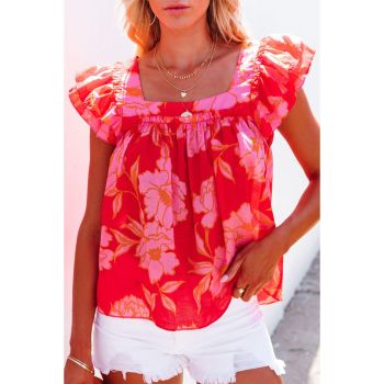 Azura Exchange Ruffle Sleeve Floral Blouse - M