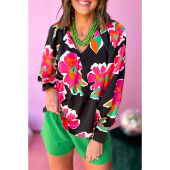 Azura Exchange Print Puff Sleeve Blouse - M