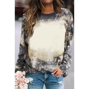 Azura Exchange Vintage Bleached Tie Dye Long Sleeve Top - L