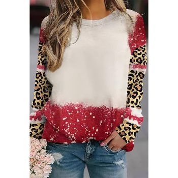 Azura Exchange Leopard Tie-Dye Long Sleeve Top - L