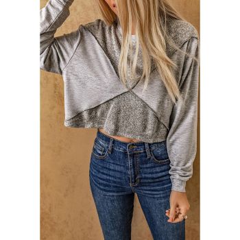 Azura Exchange Knitted Patchwork Cropped Top - L