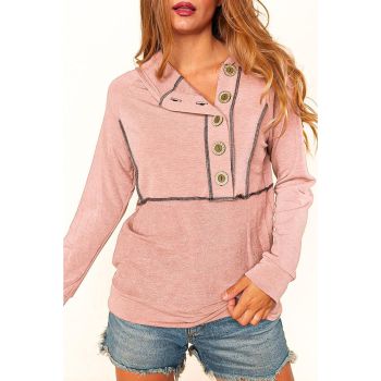 Azura Exchange Princess Line Out Seam Hoodie with Front Buttons - L