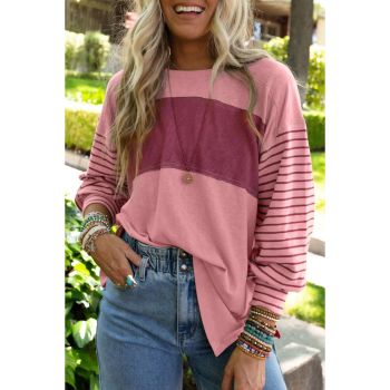 Azura Exchange Bishop Sleeve Colorblock Striped Top - S