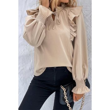 Azura Exchange Ruffled Bubble Sleeve Blouse - L