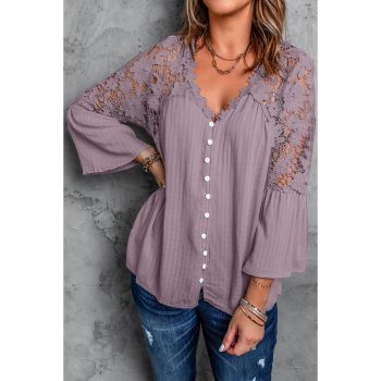 Azura Exchange Lace Button Top - 4XL