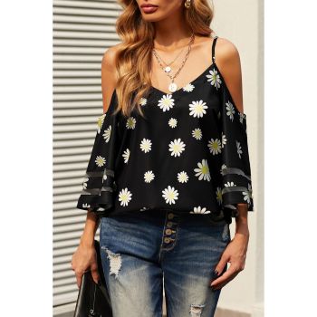 Azura Exchange Floral Cold Shoulder Blouse - 2XL