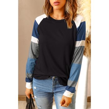 Azura Exchange Long Sleeve Color Block Pullover Top - L