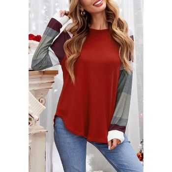 Azura Exchange Long Sleeve Color Block Pullover Top - S