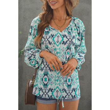 Azura Exchange Print Split Neck Blouse - 2XL