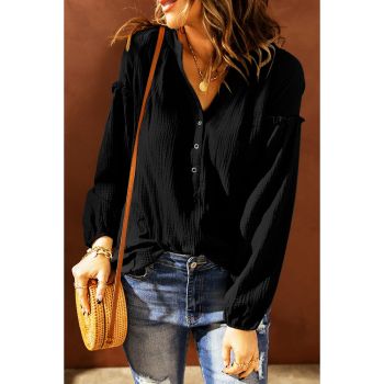 Azura Exchange Crinkled Balloon Sleeve Top - M