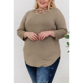 Azura Exchange Cut Out Neckline Plus Size Top - 1X