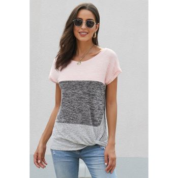 Azura Exchange Twisted Color Block Tee - L