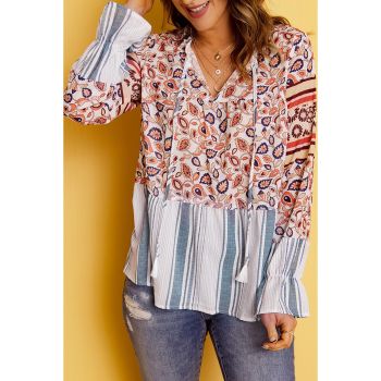 Azura Exchange Floral Striped Blouse - 2XL