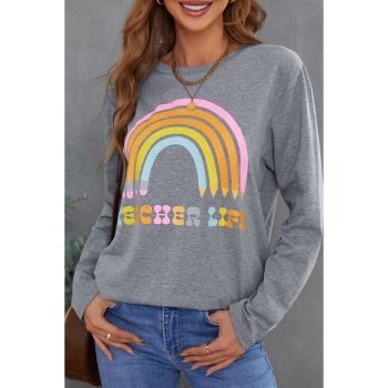 Azura Exchange Letter Print Crew Neck Sweatshirt - S