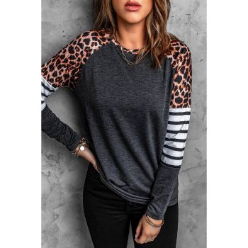 Azura Exchange Leopard Striped Long Sleeve Top - L