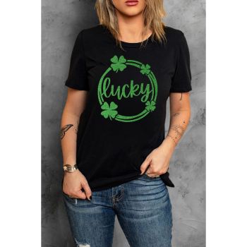 Azura Exchange Sequin Lucky Clover Print T-shirt - 2XL