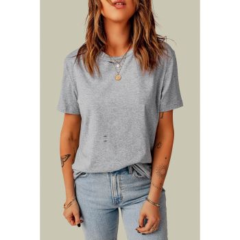 Azura Exchange Short Sleeve Ripped T-Shirt - S