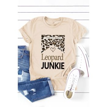 Azura Exchange LEOPARD JUNKIE Letter Heart Graphic Print T-Shirt - 2XL